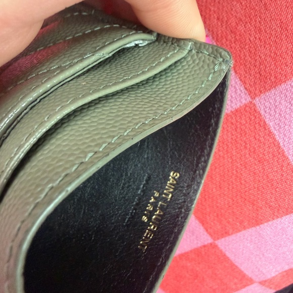 Yves Saint Laurent Sage Green Card Holder - Picture 4 of 4